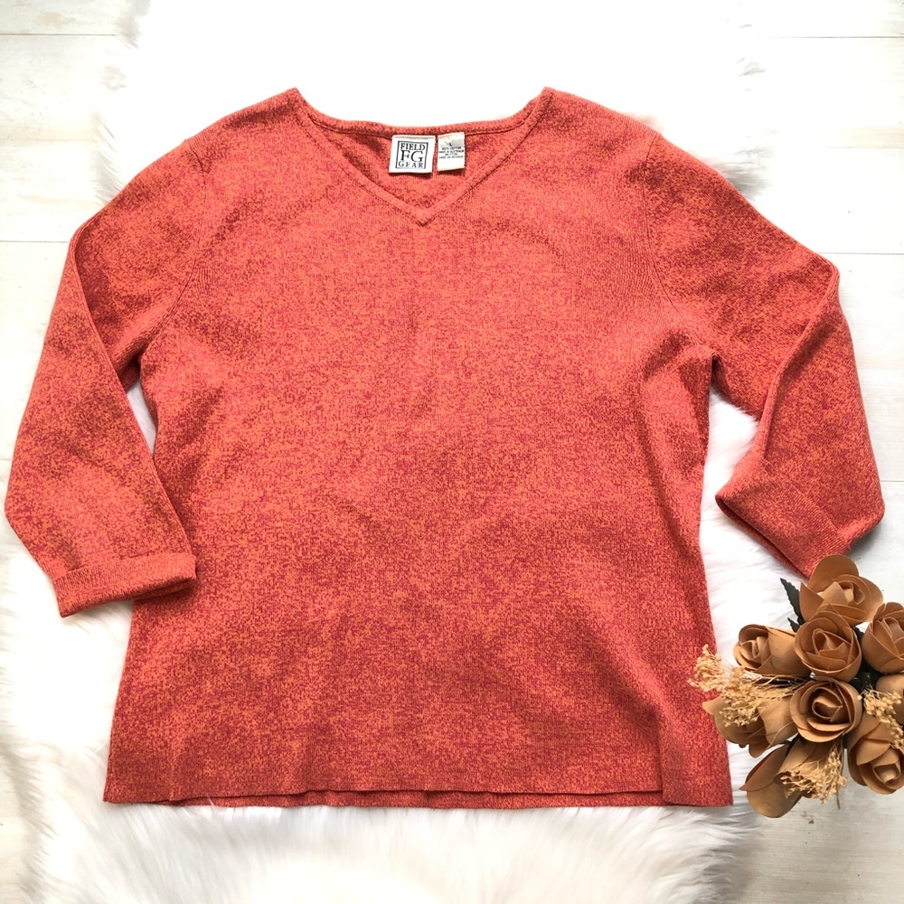 3x$25 Like-new Field FG Gear 100% Cotton V-Neck Sweater